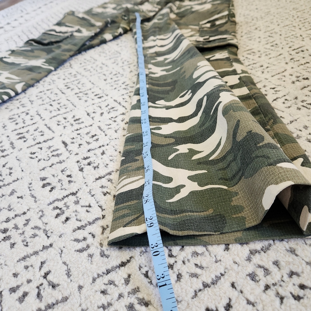 Cargo Camo Drawstring Pants Wide Leg Midrise Gorpcore Y2k size 11 - Picture 14 of 16